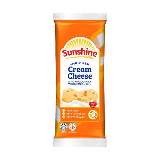 Picture of GB -B - SUNSHINE CREAM CHEESE & HOKKAIDO MILK WHOLEMEAL BUN 65GM (Production day: Tue, Thu, Sat)