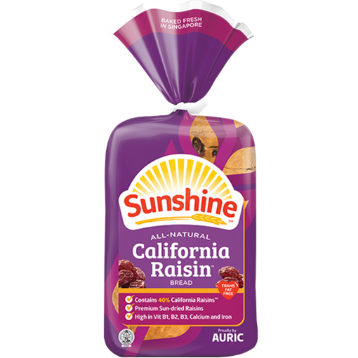 Picture of GB -B- SUNSHNE CALIFORNIA RAISIN HIGH FIBRE BREAD 400GM (Production day: Tue, Fri)