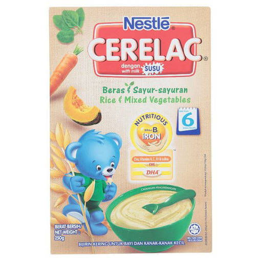 Picture of GB -B- NESTLE CERELAC RICE & MIXED VEGE FOR 6 MONTHS (HALAL)(250G PER BOX)