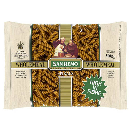 Picture of GB -P- WHOLEMEAL PASTA SPIRAL SAN REMO (HALAL) (500GM PER PKT)