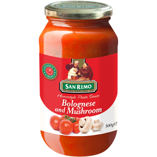 Picture of GB -S- BOLOGNESE AND MUSHROOM SAUCE "SAN REMO" (HALAL) (500GM PER BTL)