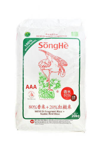 Picture of RC -R- MIXED 80% FRAGRANT RICE & 20% NOBEL RED RICE (HEALTHIER CHOICE) (HALAL) (20KG PER PKT)