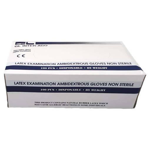 Picture of BC -G - LATEX EXAM WHITE LIGHTLY POWDERED GLOVE (M) (100PCS PER PACK)