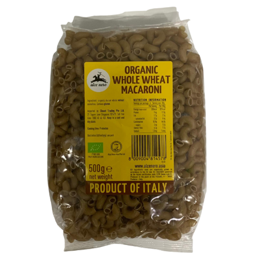 Picture of GB -P- ALCE NERO ORGANIC WHOLE WHEAT MACARONI (HALAL) (500GM PER PKT)
